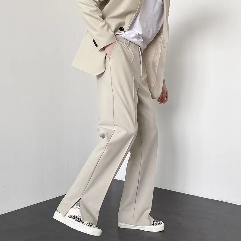 Korean Men Formal Wear - Gris kaki noir costume pantalon hommes
