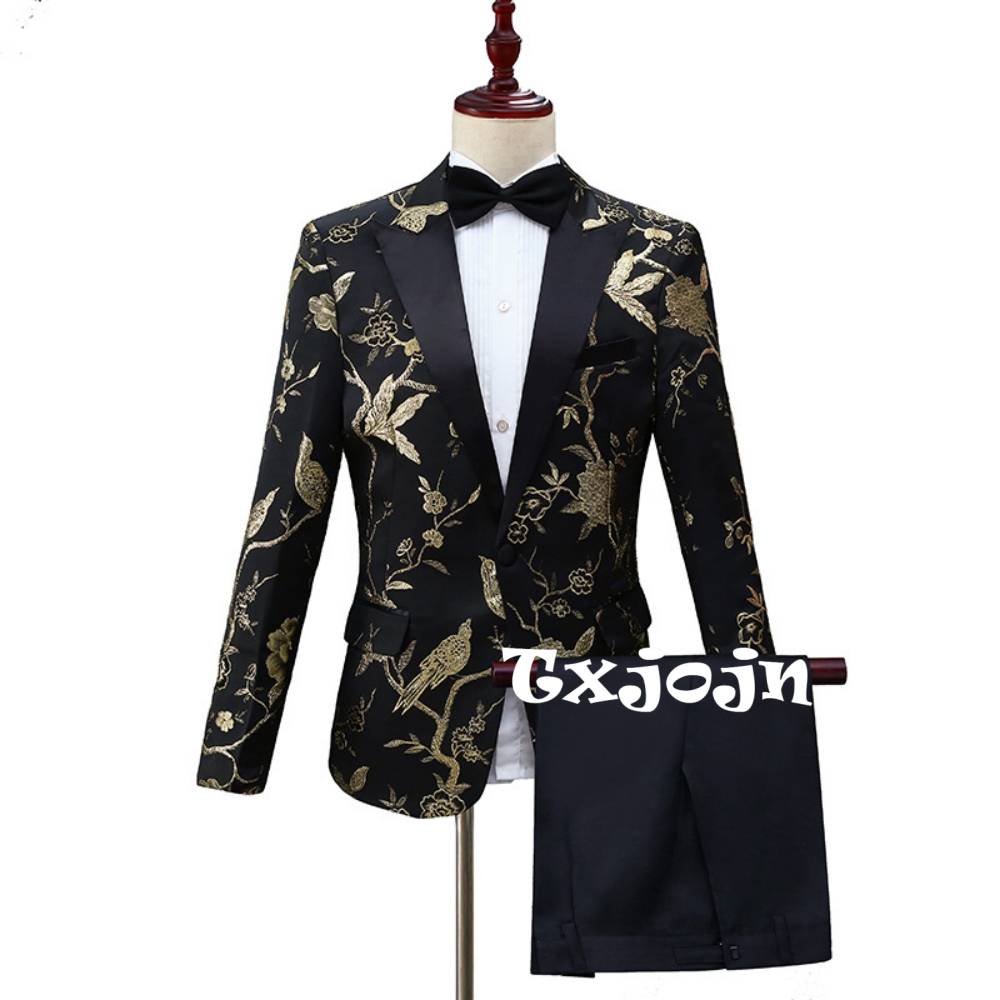 Men Formal Party Wear Outfit - Ensemble de costume Jacquard exquis pour