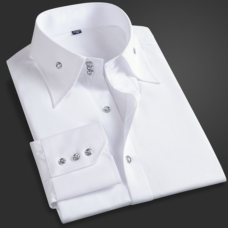 Korean Men Formal Wear - Chemise de direction pour hommes, coupe