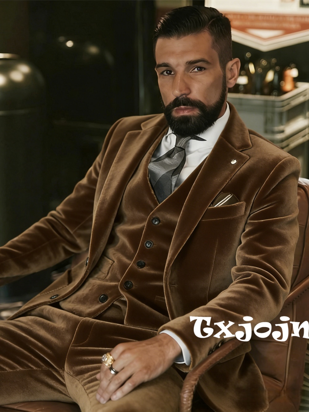 Men Formal Party Wear Outfit - Costumes en velours pour hommes 3