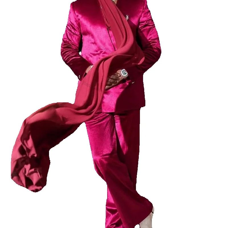 Ensemble de costume en Satin r - Men Formal Wear With Scarf avis et prix