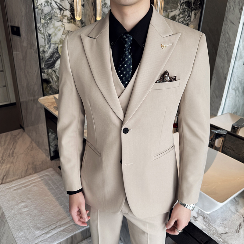 Ensemble trois pièces coupe ci - Korean Men Formal Wear avis et prix