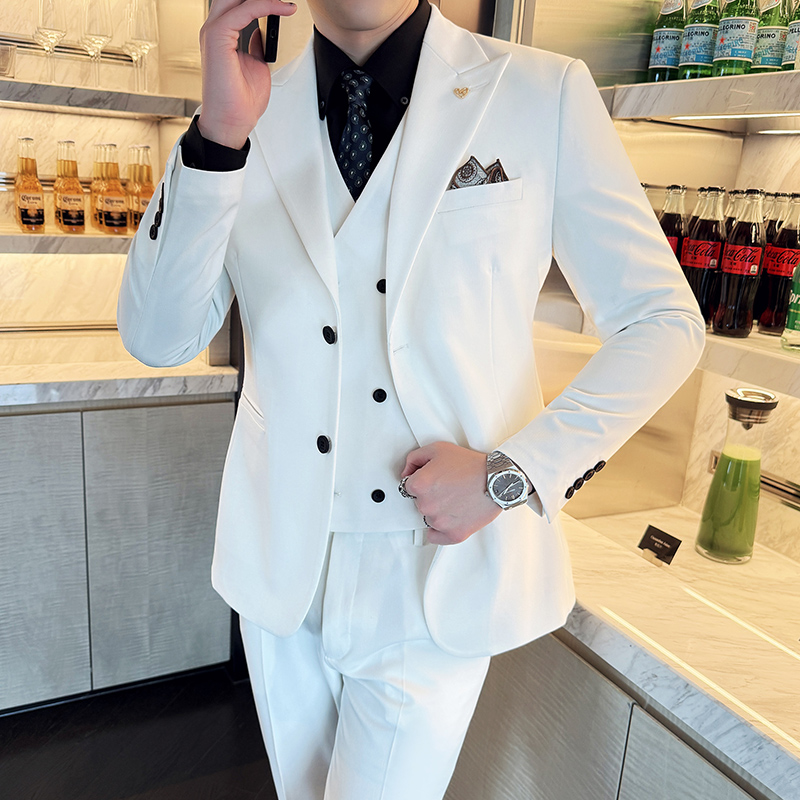 Ensemble trois pièces coupe ci - Korean Men Formal Wear avis et prix