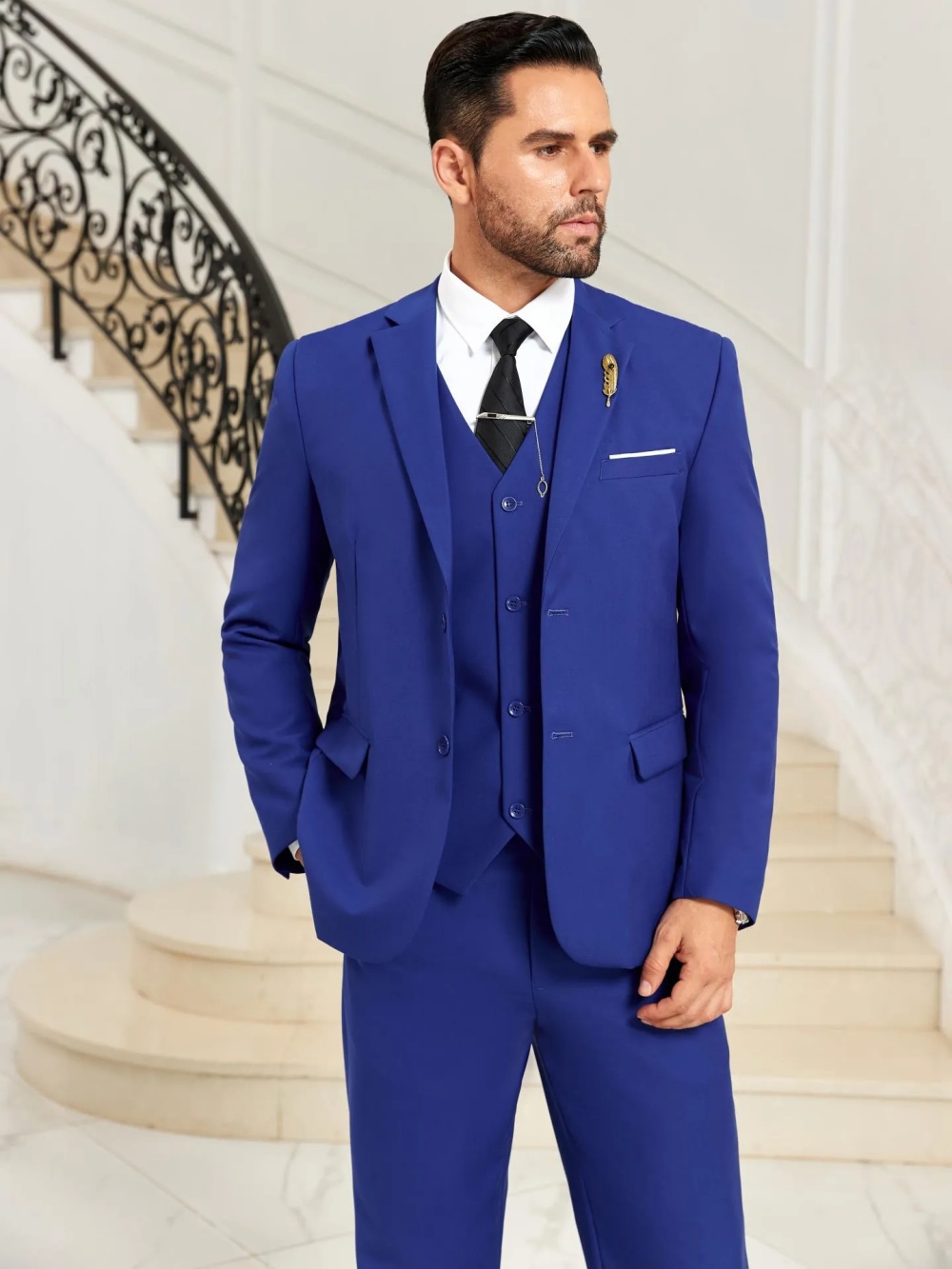 Nouveau Costume Homme Bleu Sli - Men Formal Party Wear Outfit avis et prix