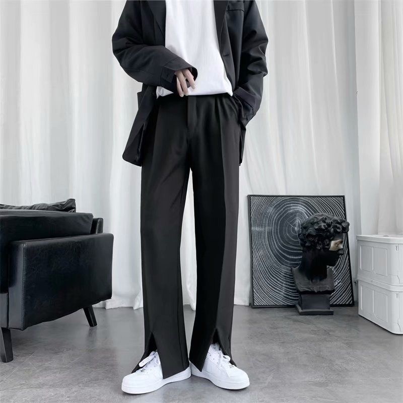 Pantalon droit imbibé noir pou - Korean Men Formal Wear avis et prix