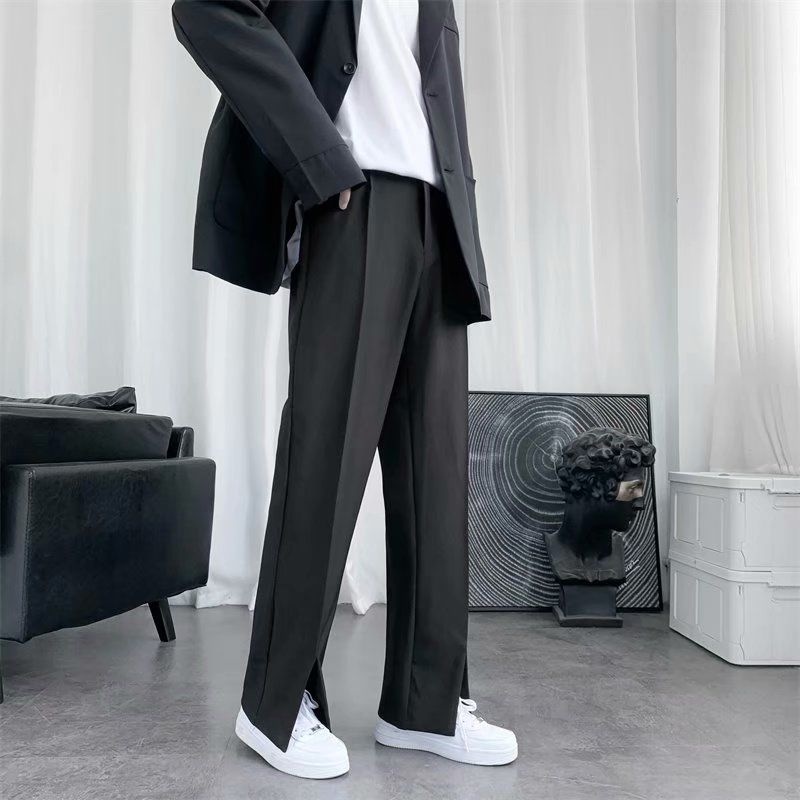 Pantalon droit imbibé noir pou - Korean Men Formal Wear avis et prix