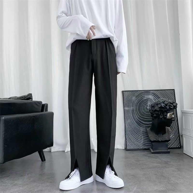 Pantalon droit imbibé noir pou - Korean Men Formal Wear avis et prix