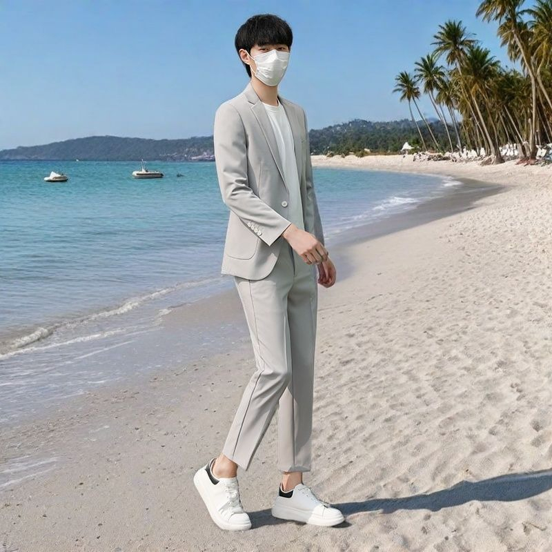 Ensemble de costume d'été lége - Korean Men Formal Wear avis et prix