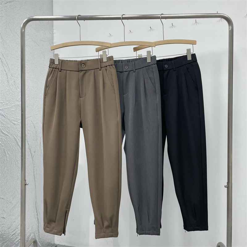 Pantalon droit à fermeture écl - Korean Men Formal Wear avis et prix